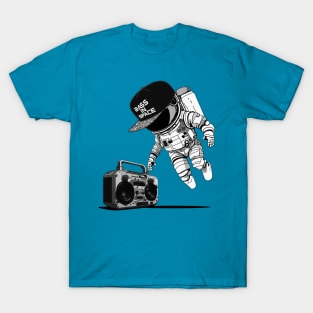 Bass in Space -  Astronaut with Boombox T-Shirt